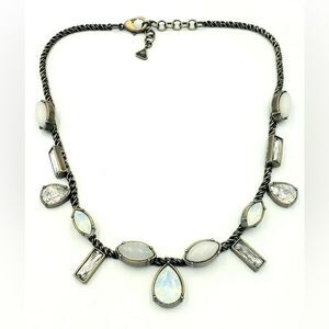 Silpada KR Antiqued Brass Quartz & Swarvoski Crystals